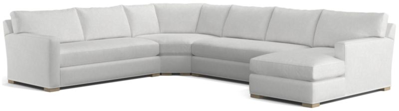 Axis 4-Piece L-Shaped Wedge Bench Sectional Sofa with Chaise Lounge