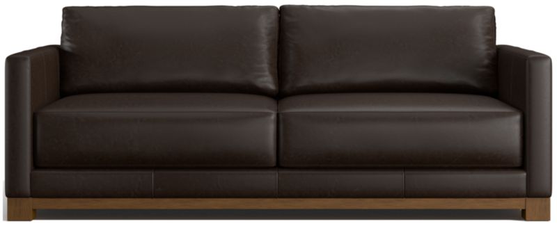 Gather Wood Base Leather Sofa 89" - image 0 of 7