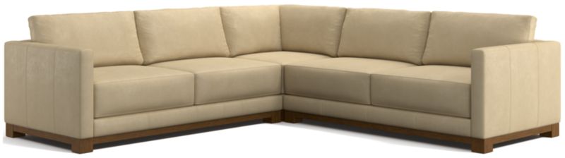 Gather Wood Base Leather 3-Piece L-Shaped Sectional Sofa - image 0 of 7