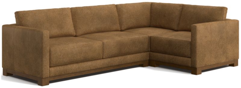 Gather Wood Base Leather 3-Piece L-Shaped Sectional Sofa - image 0 of 7