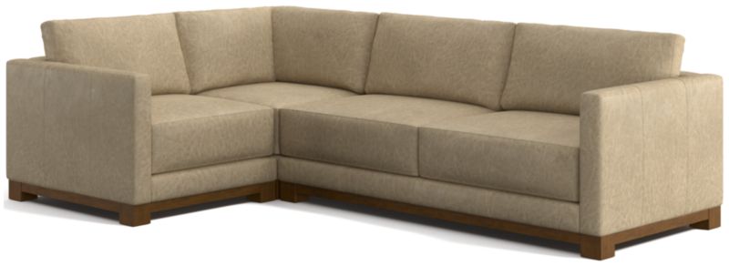 Gather Wood Base Leather 3-Piece L-Shaped Sectional Sofa - image 0 of 7