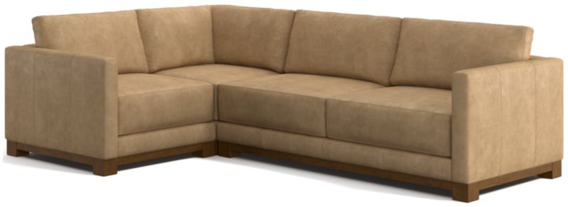 Gather Wood Base Leather 3-Piece L-Shaped Sectional Sofa - image 0 of 7