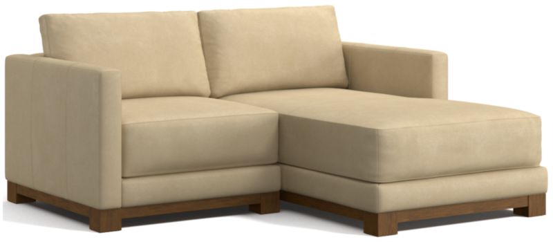 Gather Wood Base Leather 2-Piece Chaise Sectional Sofa - image 0 of 7