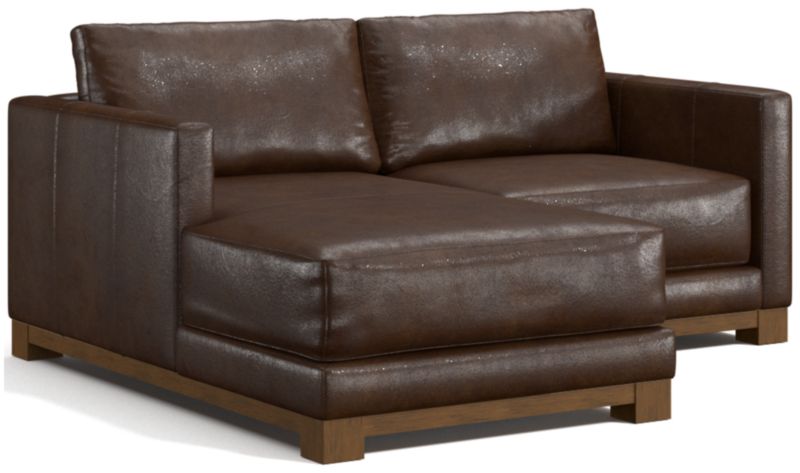 Gather Wood Base Leather 2-Piece Chaise Sectional Sofa - image 0 of 7