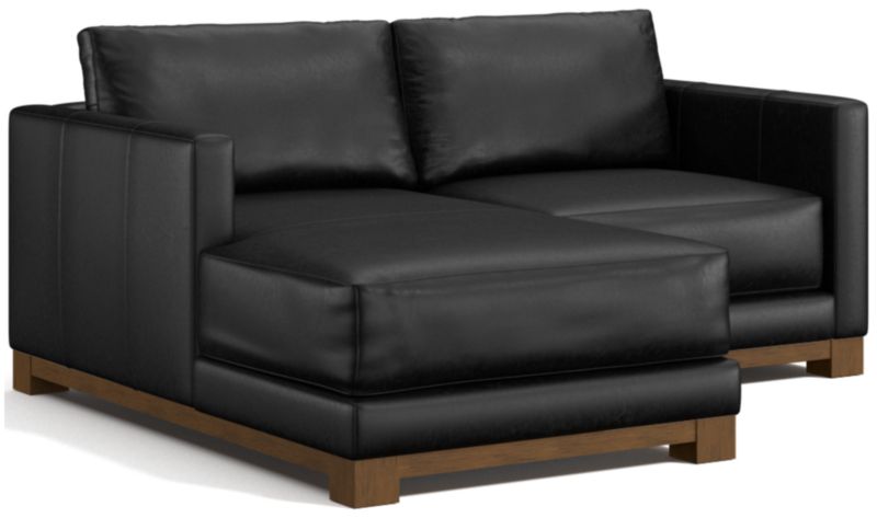 Gather Wood Base Leather 2-Piece Chaise Sectional Sofa - image 0 of 7