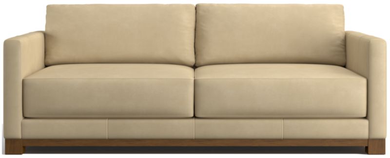 Gather Deep Wood Base Leather Sofa 89" - image 0 of 7