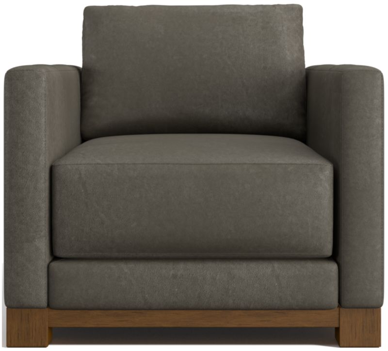 Gather Deep Wood Base Leather Accent Chair - image 0 of 7