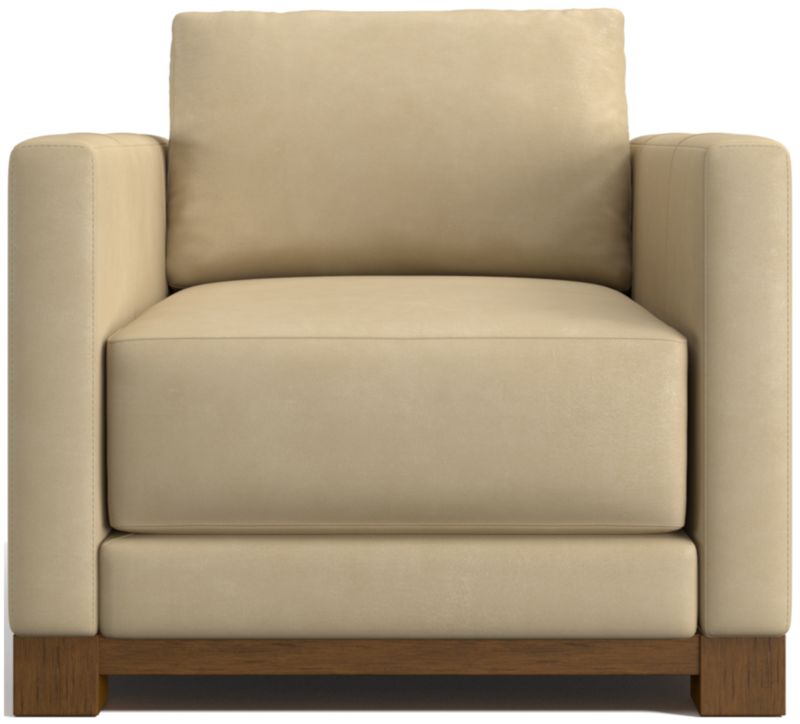 Gather Deep Wood Base Leather Accent Chair - image 0 of 7