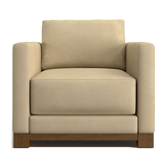 Gather Deep Wood Base Leather Accent Chair