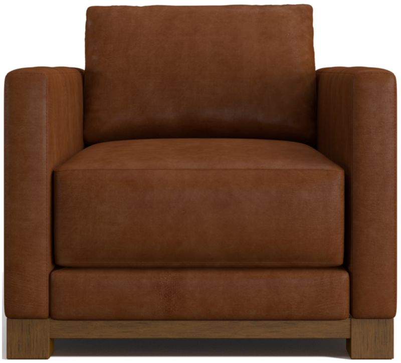 Gather Deep Wood Base Leather Accent Chair - image 0 of 8