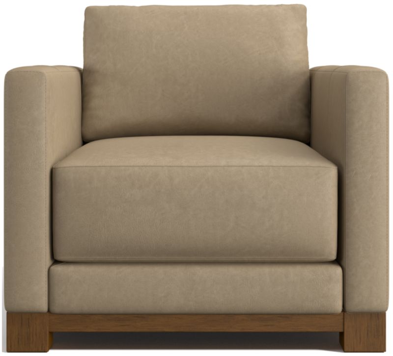 Gather Deep Wood Base Leather Accent Chair - image 0 of 7