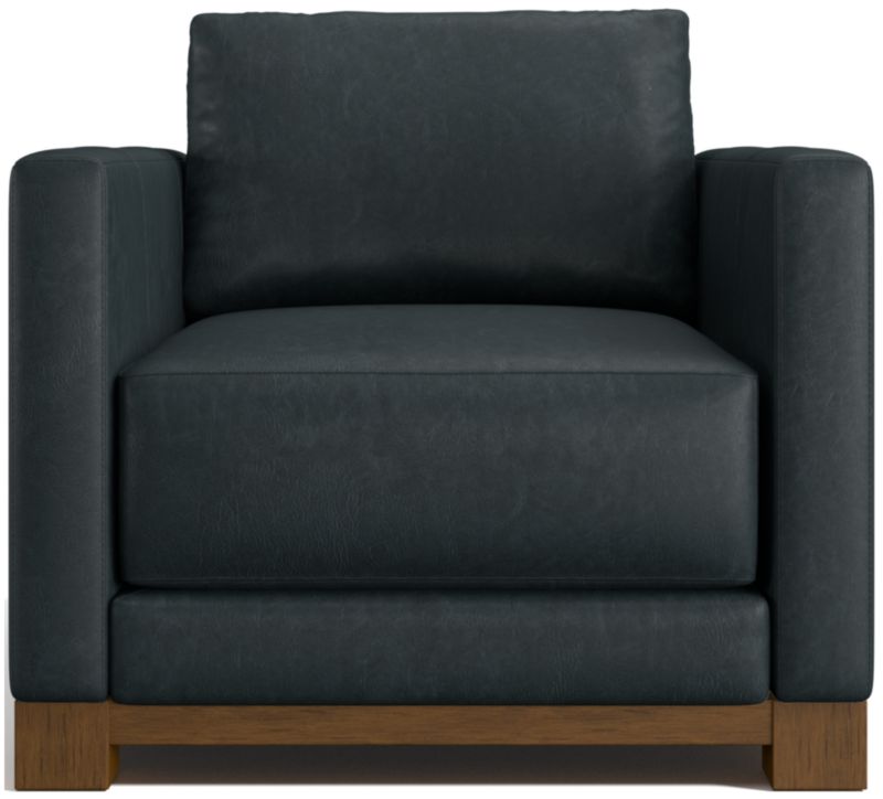 Gather Deep Wood Base Leather Accent Chair - image 0 of 7