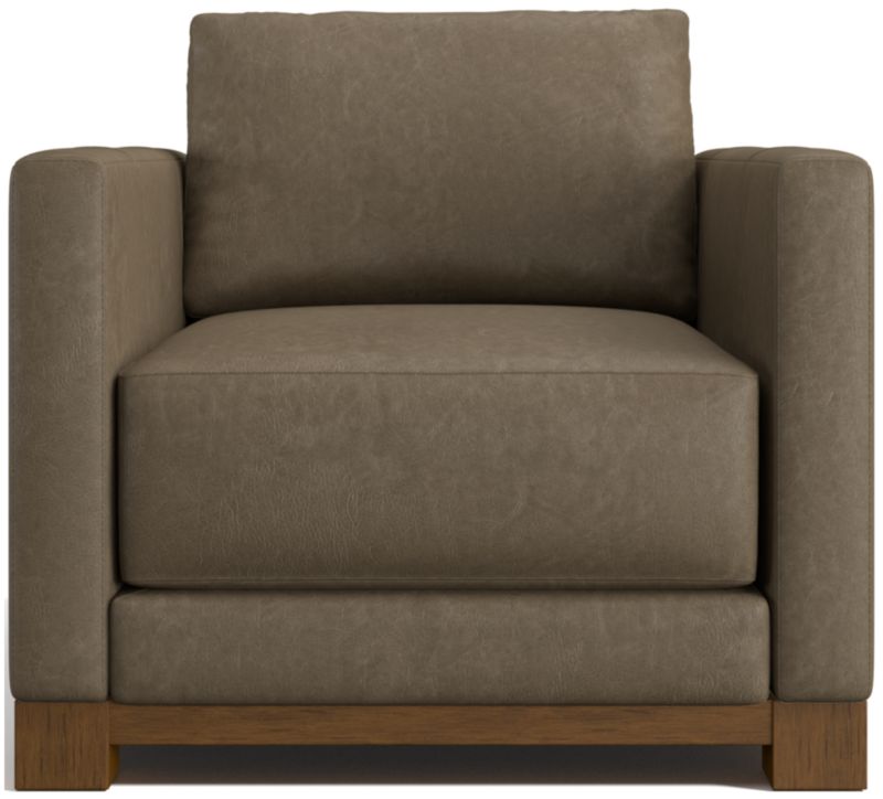 Gather Deep Wood Base Leather Accent Chair - image 0 of 7