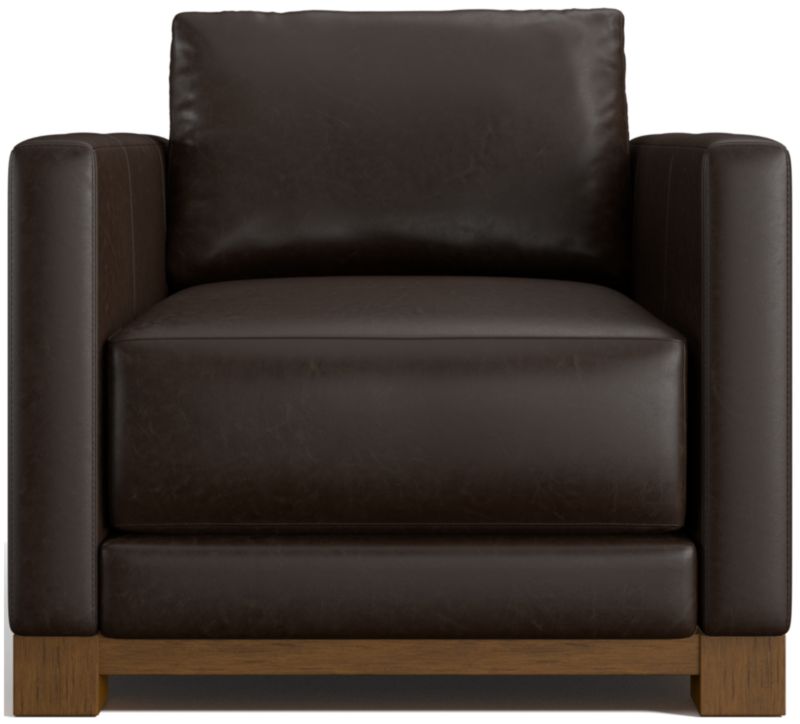 Gather Deep Wood Base Leather Accent Chair - image 0 of 7