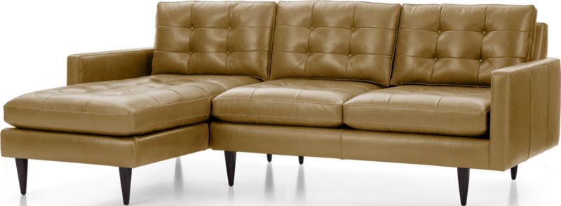 Petrie Leather 2-Piece Left-Arm Chaise Midcentury Sectional Sofa - image 0 of 5