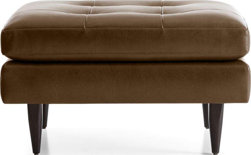 Petrie Leather Midcentury Ottoman - image 0 of 6