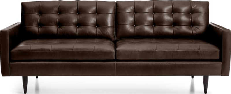 Petrie 86" Leather Mid-Century Sofa - image 0 of 8