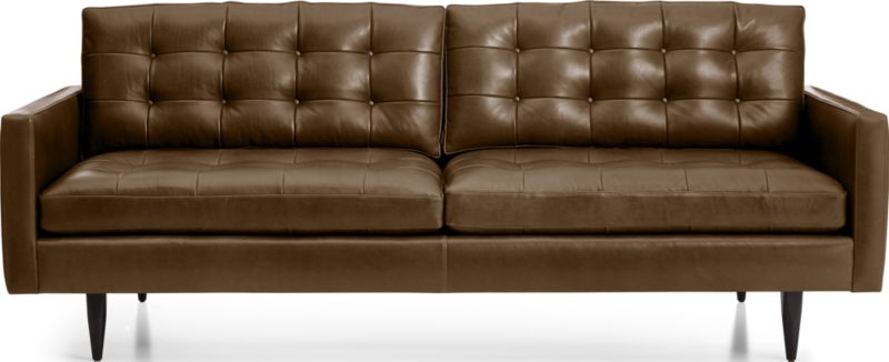 Petrie 86" Leather Mid-Century Sofa - image 0 of 8