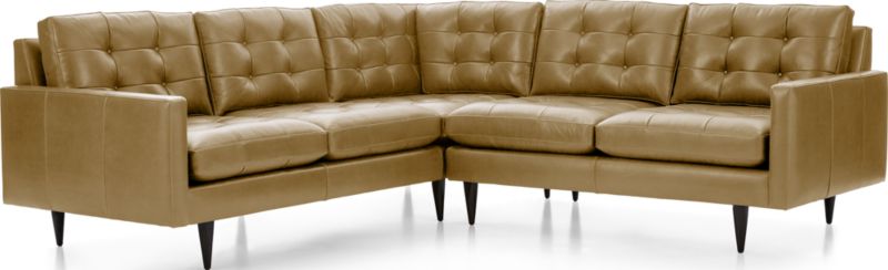 Petrie Leather 2-Piece L-Shaped Midcentury Sectional Sofa - image 0 of 5