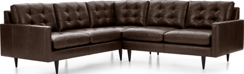 Petrie Leather 2-Piece L-Shaped Midcentury Sectional Sofa - image 0 of 5