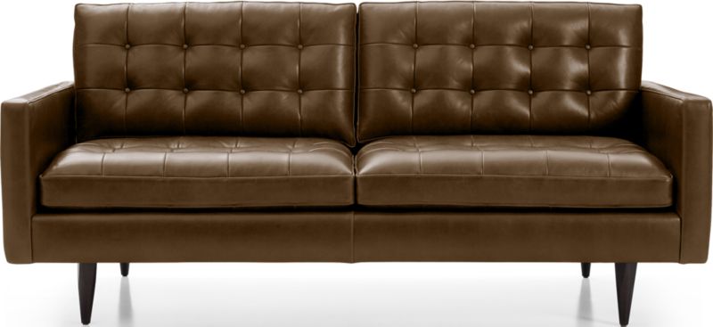 Petrie Small Leather Sofa Reviews Crate Barrel