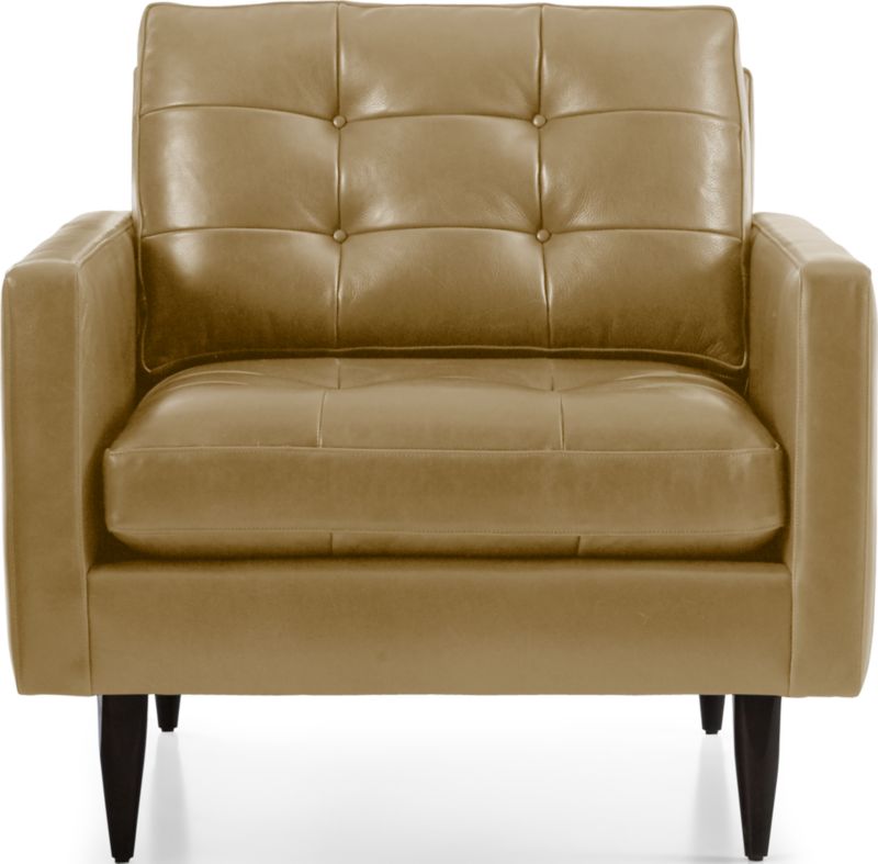 Petrie Leather Midcentury Chair - image 0 of 9