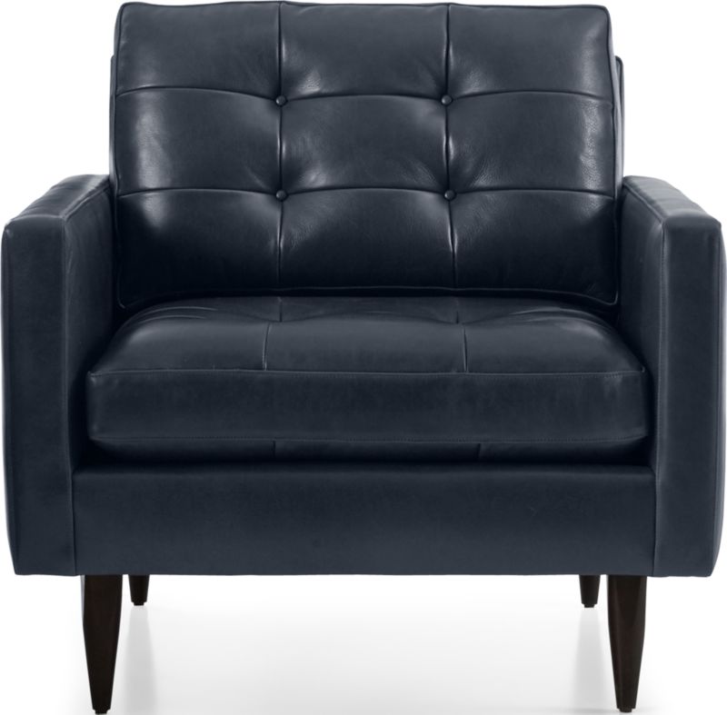 Petrie Leather Midcentury Chair - image 0 of 9