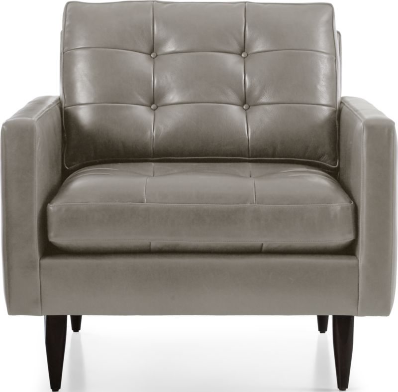 Petrie Leather Midcentury Chair - image 0 of 9