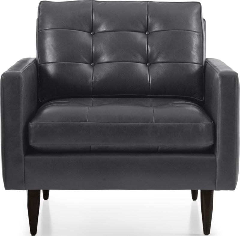 Petrie Leather Midcentury Chair - image 0 of 9