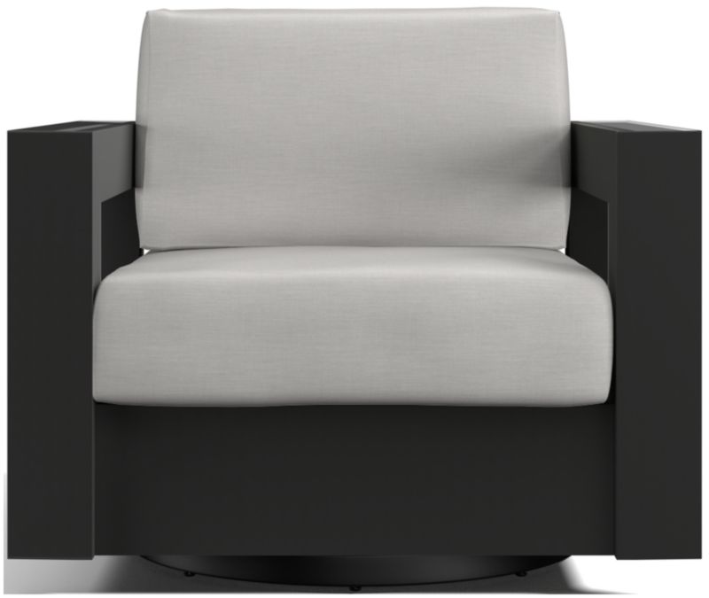 Viewing product image Walker Metal Outdoor Swivel Lounge Chair with Canvas Charcoal Sunbrella ® Cushions - image 1 of 11