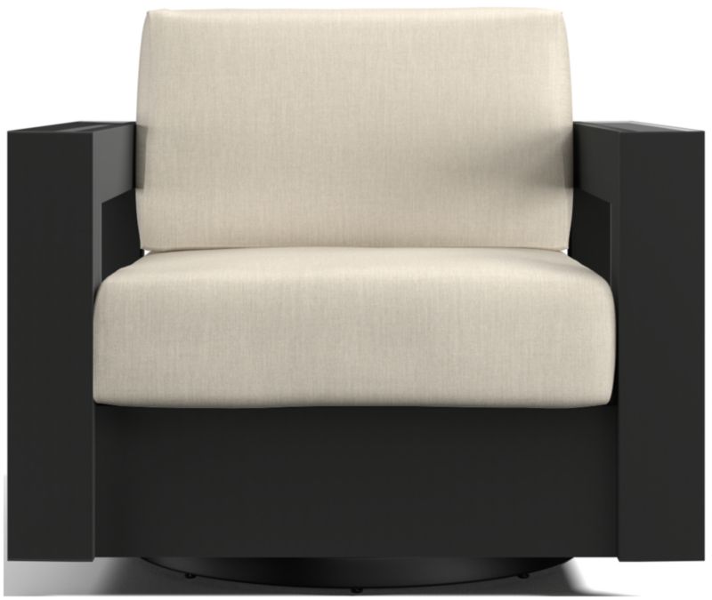 Viewing product image Walker Metal Outdoor Swivel Lounge Chair with Canvas Charcoal Sunbrella ® Cushions - image 1 of 11