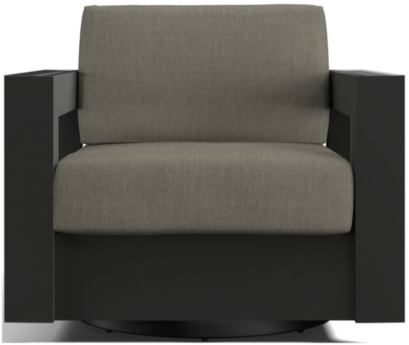 Viewing product image Walker Metal Outdoor Swivel Lounge Chair with Canvas Charcoal Sunbrella ® Cushions - image 1 of 11