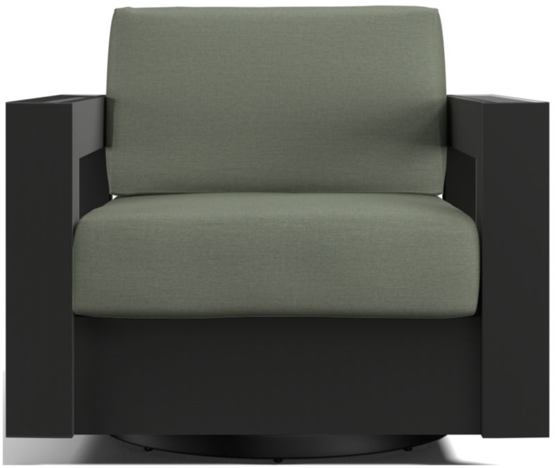 Viewing product image Walker Metal Outdoor Swivel Lounge Chair with Canvas Charcoal Sunbrella ® Cushions - image 1 of 11