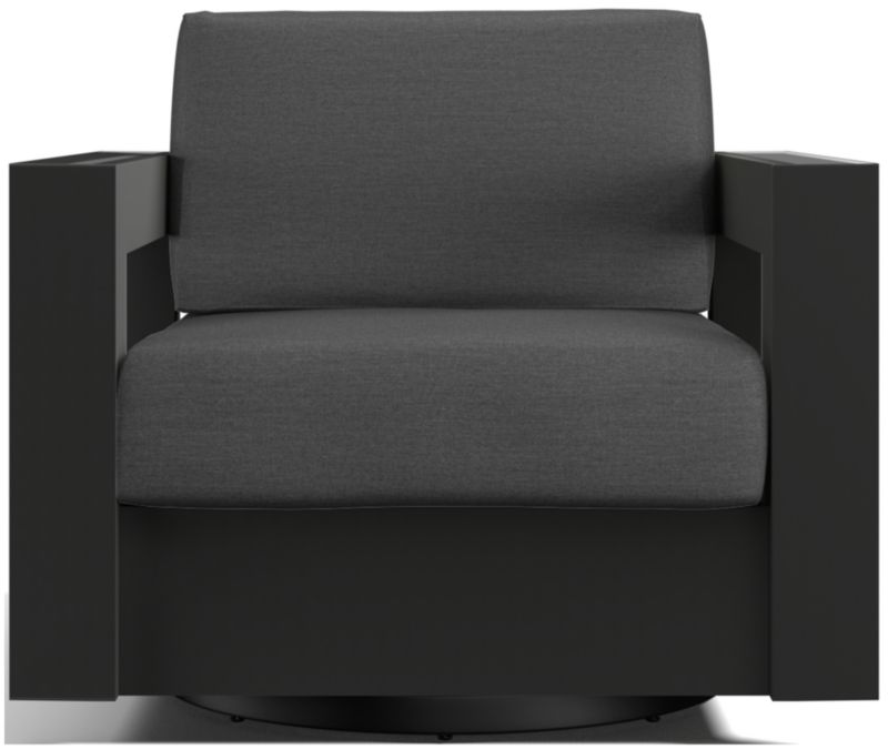 Viewing product image Walker Metal Outdoor Swivel Lounge Chair with Canvas Charcoal Sunbrella ® Cushions - image 1 of 11