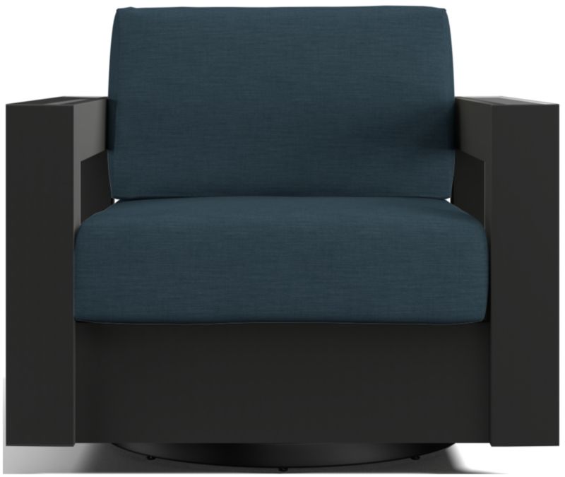 Viewing product image Walker Metal Outdoor Swivel Lounge Chair with Canvas Charcoal Sunbrella ® Cushions - image 1 of 11