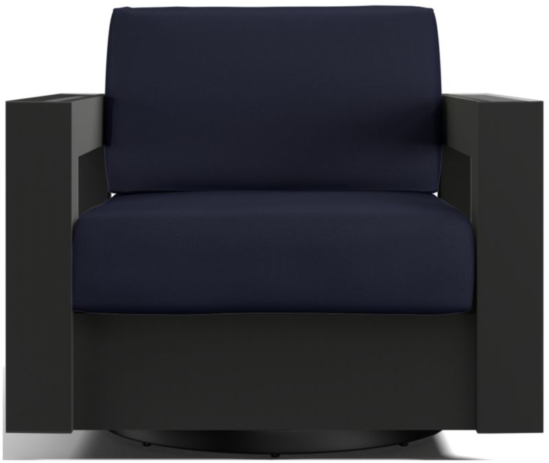 Viewing product image Walker Metal Outdoor Swivel Lounge Chair with Canvas Charcoal Sunbrella ® Cushions - image 1 of 11