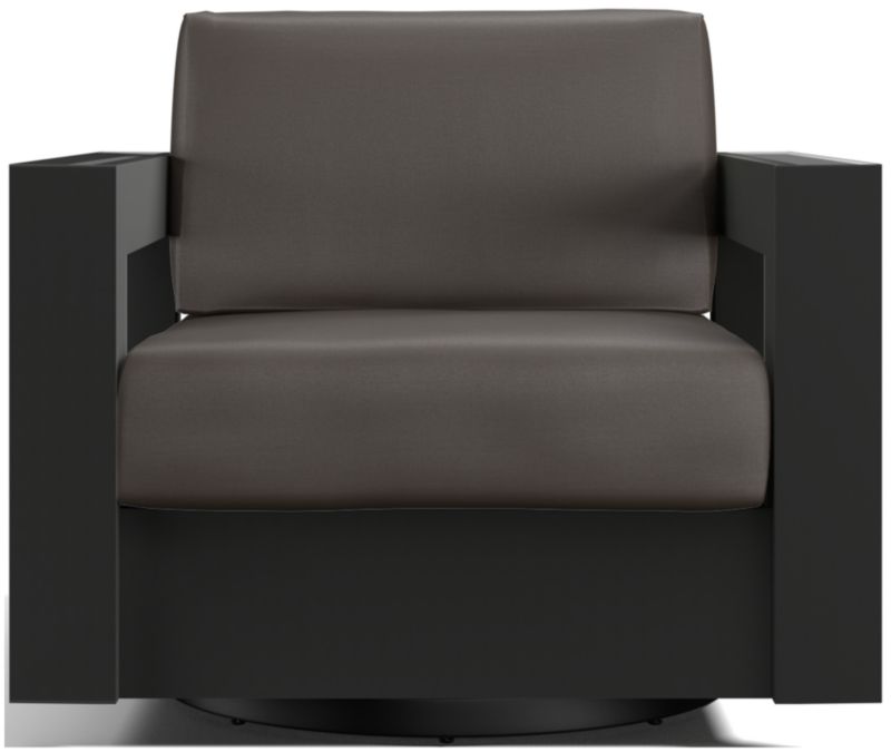 Viewing product image Walker Metal Outdoor Swivel Lounge Chair with Canvas Charcoal Sunbrella ® Cushions - image 1 of 11