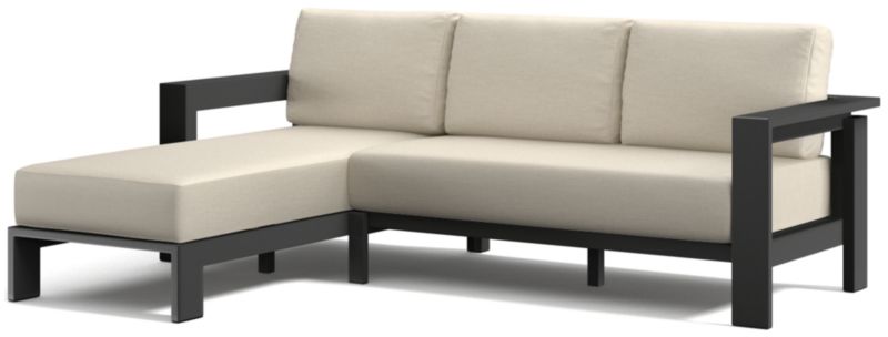 Viewing product image Walker 2-Piece Left-Arm Metal Chaise Outdoor Sectional with Canvas Charcoal Sunbrella ® Cushions - image 1 of 8