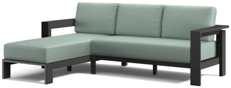 Viewing product image Walker 2-Piece Left-Arm Metal Chaise Outdoor Sectional with Canvas Charcoal Sunbrella ® Cushions - image 1 of 15