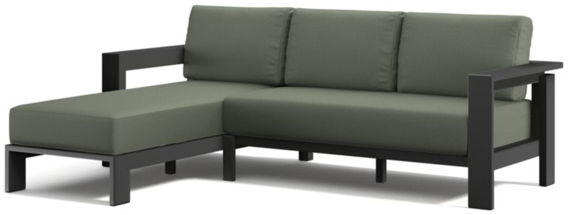 Viewing product image Walker 2-Piece Left-Arm Metal Chaise Outdoor Sectional with Canvas Charcoal Sunbrella ® Cushions - image 1 of 15