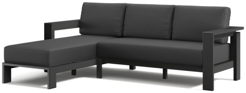 Viewing product image Walker 2-Piece Left-Arm Metal Chaise Outdoor Sectional with Canvas Charcoal Sunbrella ® Cushions - image 1 of 8