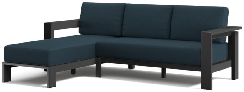 Viewing product image Walker 2-Piece Left-Arm Metal Chaise Outdoor Sectional with Canvas Charcoal Sunbrella ® Cushions - image 1 of 8
