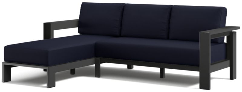 Viewing product image Walker 2-Piece Left-Arm Metal Chaise Outdoor Sectional with Canvas Charcoal Sunbrella ® Cushions - image 1 of 8