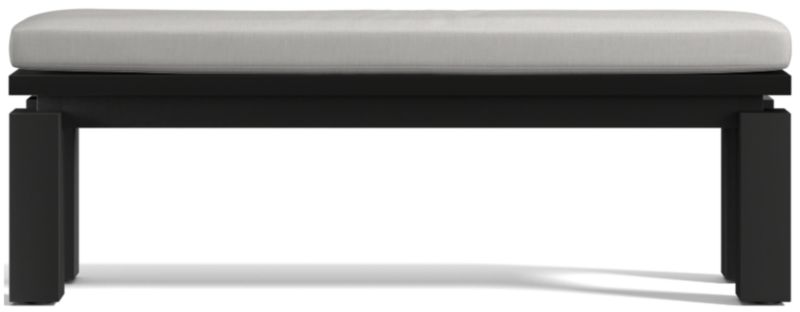 Viewing product image Walker Metal Outdoor Dining Bench with Canvas Charcoal Sunbrella ® Cushions - image 1 of 8