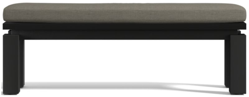 Viewing product image Walker Metal Outdoor Dining Bench with Canvas Charcoal Sunbrella ® Cushions - image 1 of 8