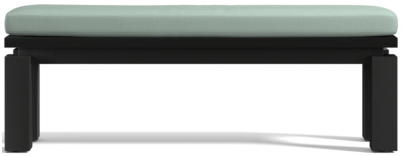 Viewing product image Walker Metal Outdoor Dining Bench with Canvas Charcoal Sunbrella ® Cushions - image 1 of 8