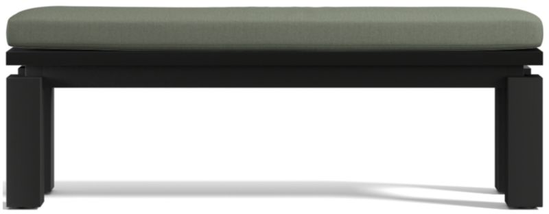 Viewing product image Walker Metal Outdoor Dining Bench with Canvas Charcoal Sunbrella ® Cushions - image 1 of 8