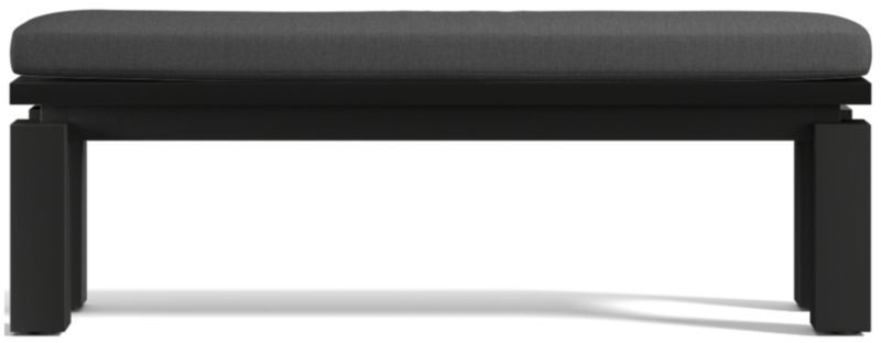 Viewing product image Walker Metal Outdoor Dining Bench with Canvas Charcoal Sunbrella ® Cushions - image 1 of 8