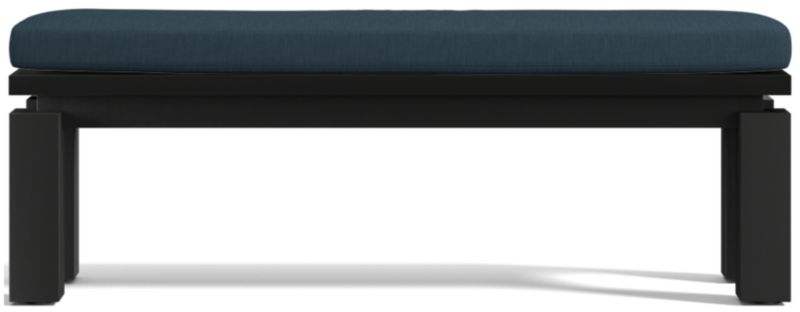 Viewing product image Walker Metal Outdoor Dining Bench with Canvas Charcoal Sunbrella ® Cushions - image 1 of 8