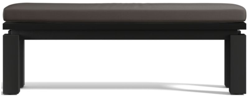 Viewing product image Walker Metal Outdoor Dining Bench with Canvas Charcoal Sunbrella ® Cushions - image 1 of 8